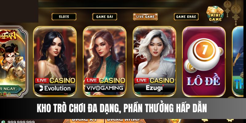 Sảnh game mang các đặc điểm được đánh giá cao